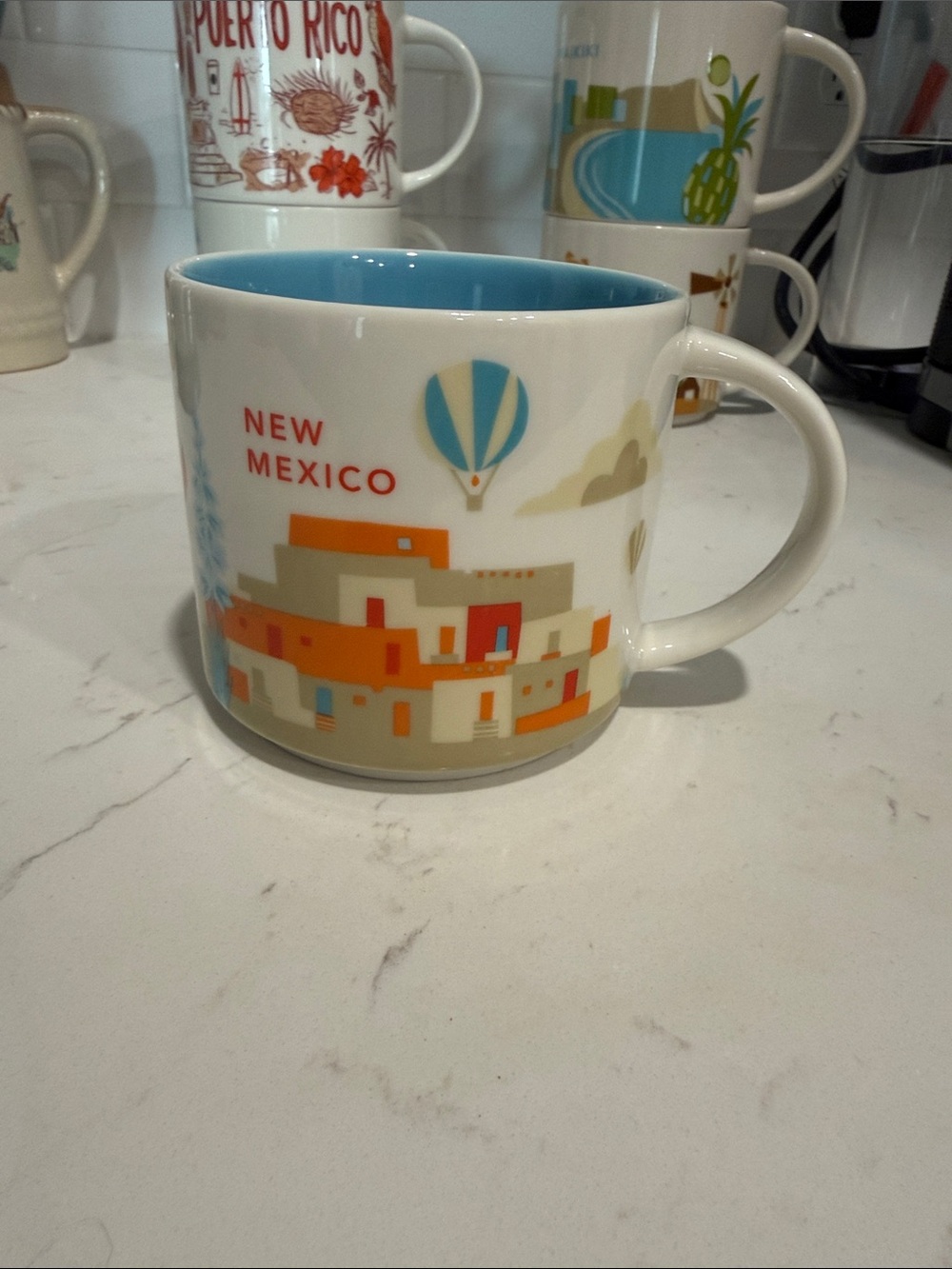 Starbucks You Are Here New Mexico Ceramic Coffee Mug - Blue Interior